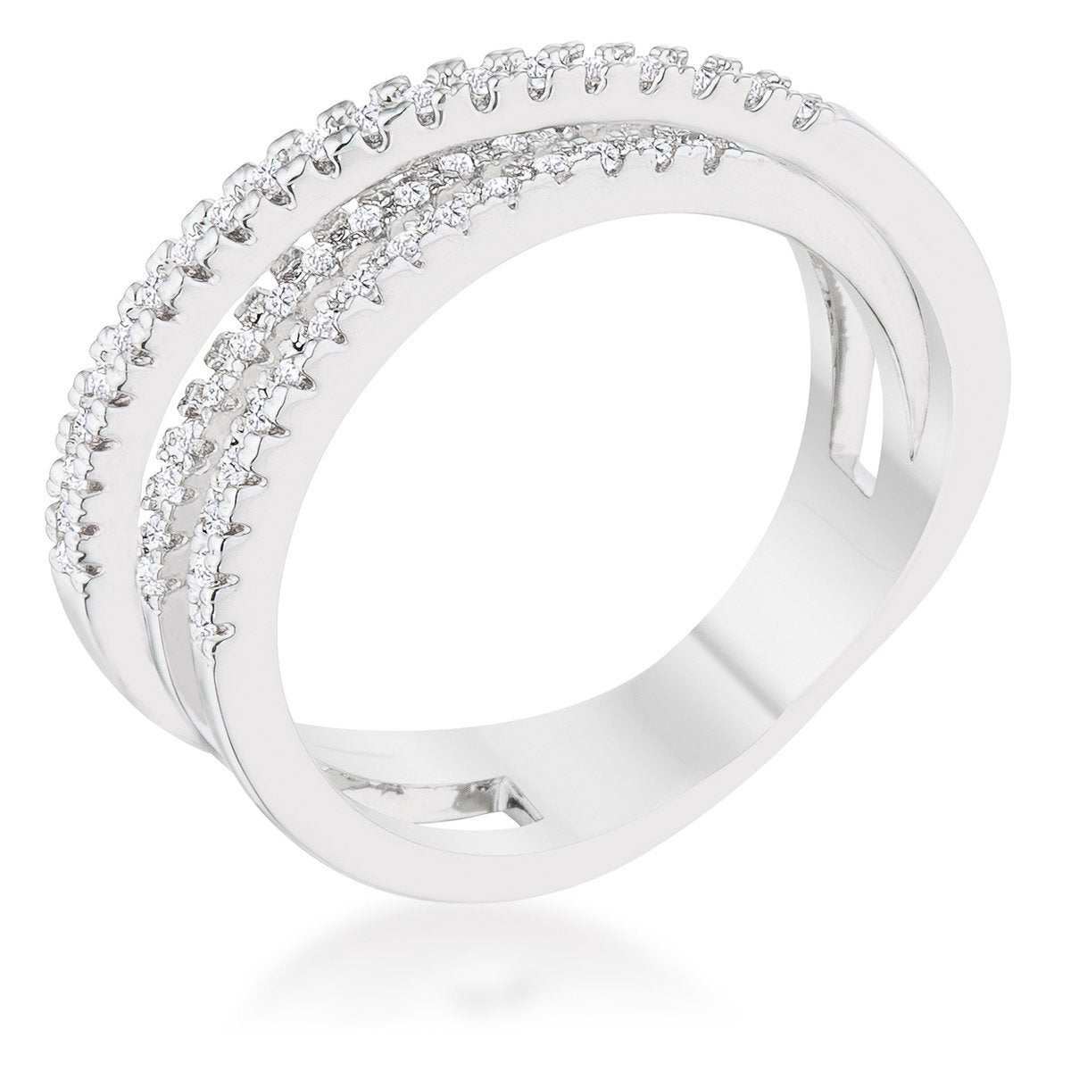 Laurie CZ Comtemporary Trio Band Ring | 0.2ct