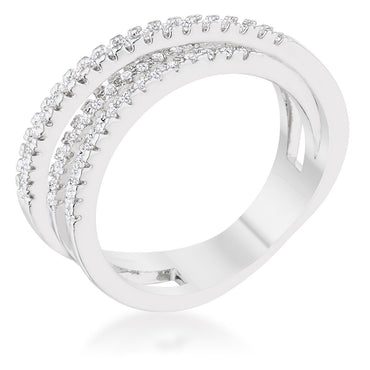 Laurie CZ Comtemporary Trio Band Ring | 0.2ct