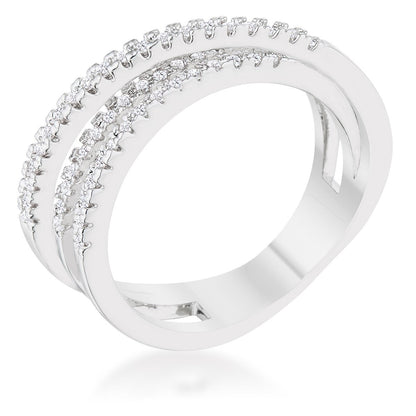 Laurie CZ Comtemporary Trio Band Ring | 0.2ct