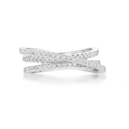 Laurie CZ Comtemporary Trio Band Ring | 0.2ct