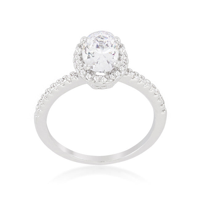 Laveda Oval Cut Halo Solitaire Engagement Ring | 2.8 Carat | Cubic Zirconia - Beloved Sparkles
 - 3