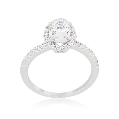 Laveda Oval Cut Halo Solitaire Engagement Ring | 2.8 Carat | Cubic Zirconia - Beloved Sparkles
 - 3
