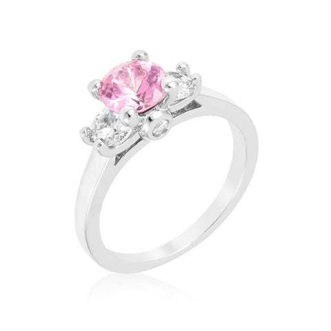 Leana Pink Three Stone CZ Ring | 1.8ct