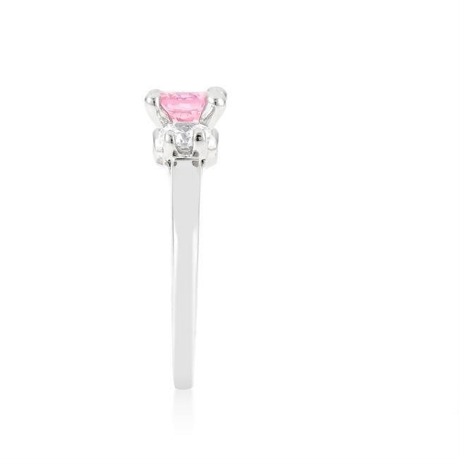 Leana 6.5mm Pink Three Stone CZ Ring | 1.5ct