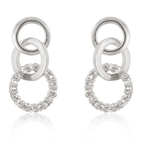 Leola Silver Triplet Circle CZ Earrings | 0.5ct