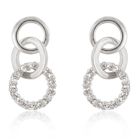 Leola Gold Triplet Circle CZ Earrings | 0.5ct