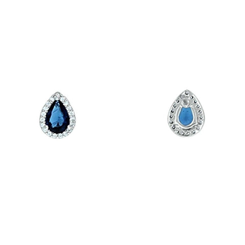 Lina Sapphire Pear Halo CZ Earrings | 1.5ct