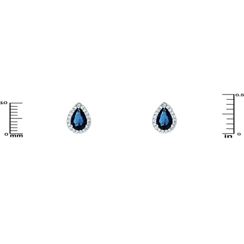 Lina Sapphire Pear Halo CZ Earrings | 1.5ct