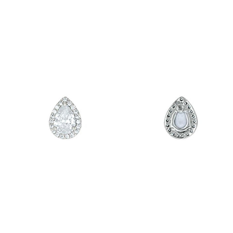 Lina Clear Pear Halo CZ Earrings | 1.5ct