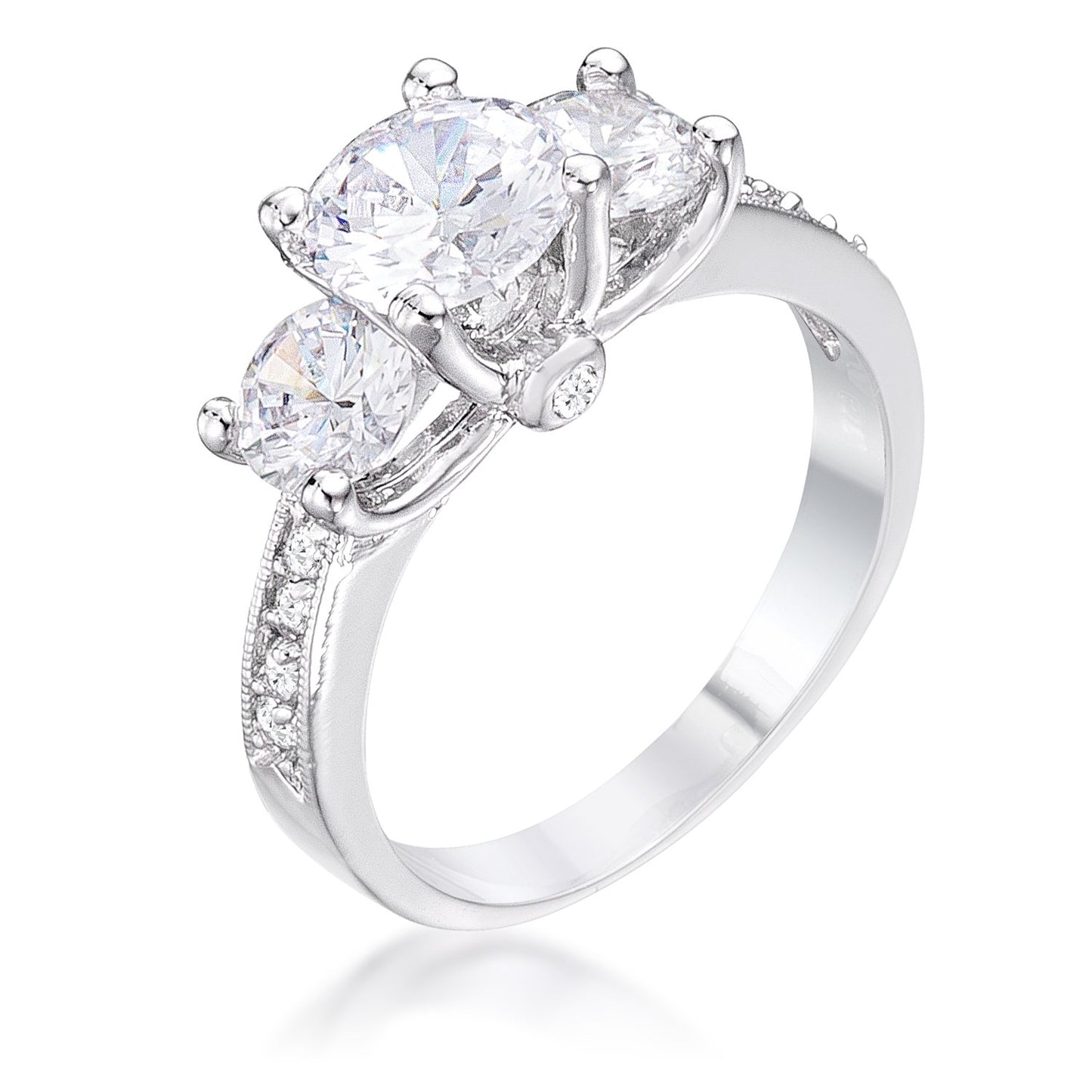 Elizabeth 7mm Three Stone Engagement Ring | 3ct