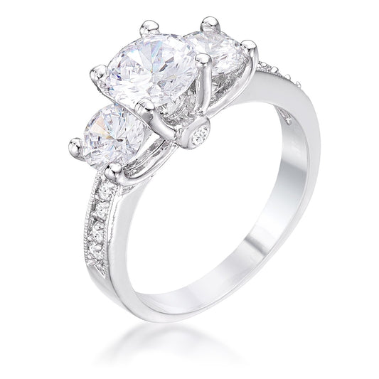 Elizabeth 7mm Three Stone Engagement Ring | 3ct