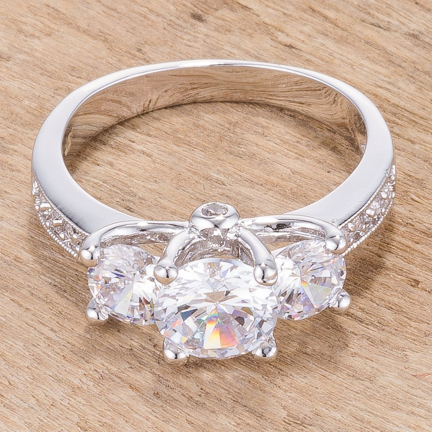Elizabeth 7mm Three Stone Engagement Ring | 3ct