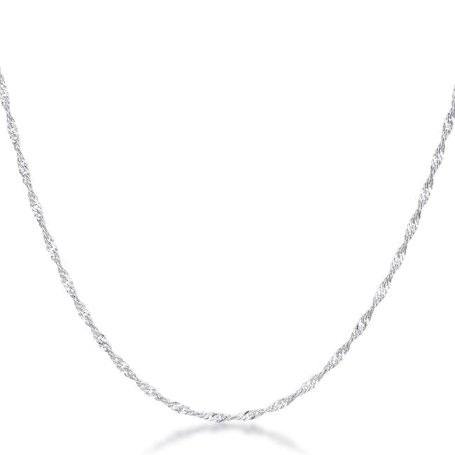 Livina Silver Twist Link Necklace | 16in