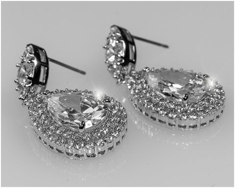 Lorian Pear Drop Chandelier Earrings | 35mm
