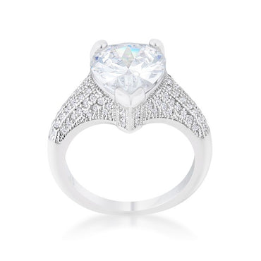 Lovina 5.4ct Pear CZ Vintage Solitaire Engagement Ring | 6ct