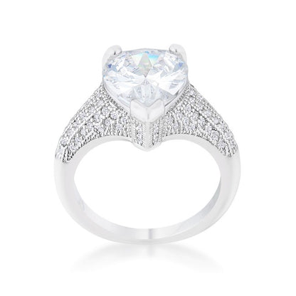 Lovina 5.4ct Pear CZ Vintage Solitaire Engagement Ring | 6ct