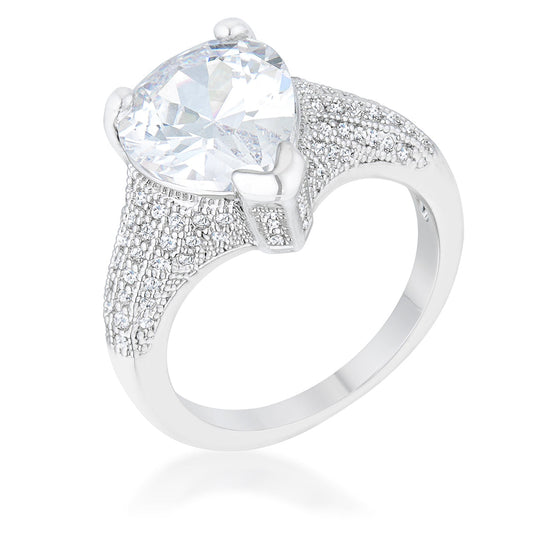 Lovina 5.4ct Pear CZ Vintage Solitaire Engagement Ring | 6ct