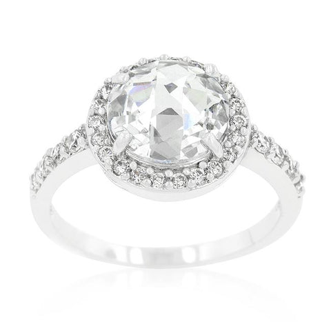 Lucetta 3ct Round Faceted Engagement Ring | 4ct