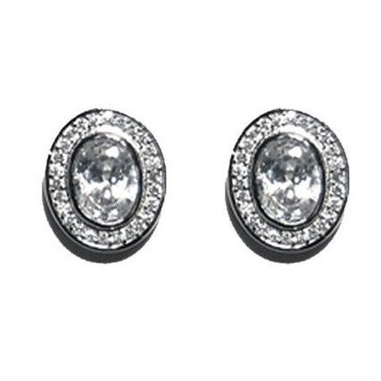 Luisa Vintage Oval Halo Stud Earrings | 3ct