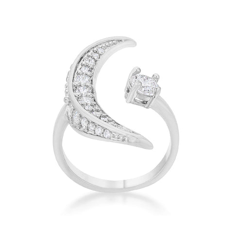 Luna Celestial Star Moon Silver Wrap Fashion Ring | 1.2ct