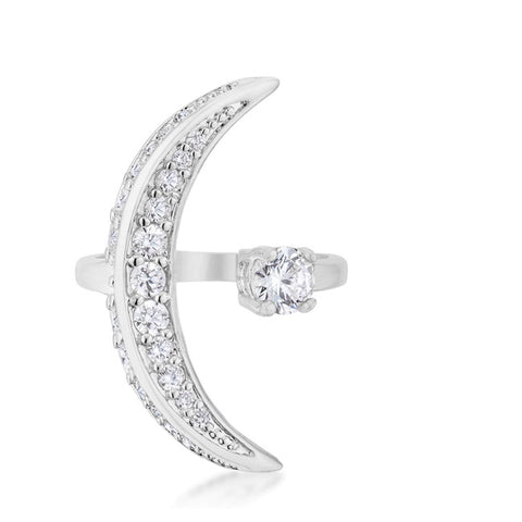 Luna Celestial Star Moon Silver Wrap Fashion Ring | 1.2ct