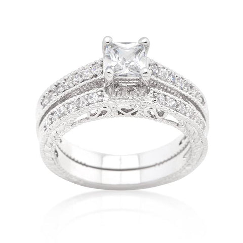 Lupe .5ct Princess Filigree Bridal Ring Set | 2ct