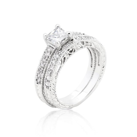 Lupe .5ct Princess Filigree Bridal Ring Set | 2ct