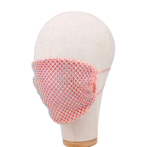 Mandy Bling Embellished Fish Net Fashion Mask