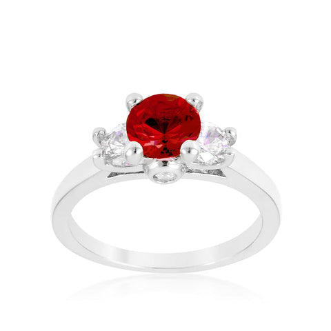 Marcy Fuchsia Pink Three Stone Engagement Ring | 1.4ct