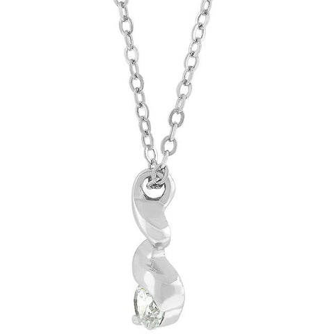 Maria Twist Solitaire CZ Pendant