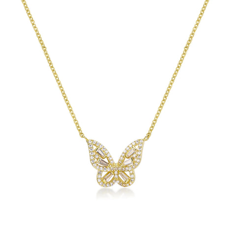 Mariposa Butterfly Silver Pendant Necklace | 2ct