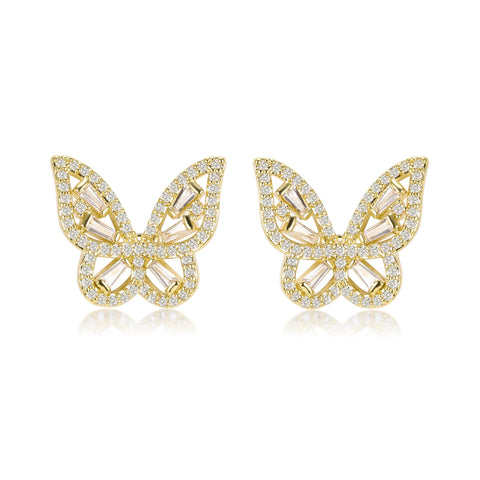 Mariposa Butterfly Silver Stud Earrings | 2ct