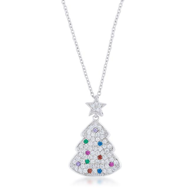 Marky Multicolor Christamas Tree Drop Necklace - Beloved Sparkles