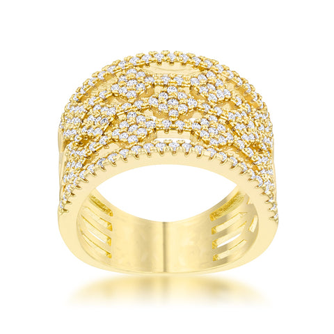 Marlene Gold Wide Band Cocktail Ring | 0.6ct