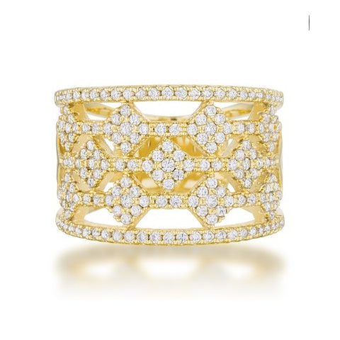 Marlene Gold Wide Band Cocktail Ring | 0.6ct