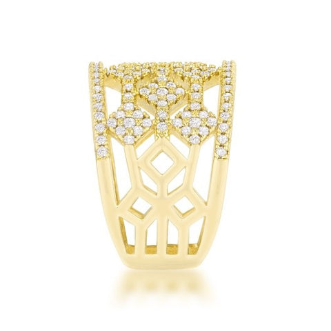Marlene Gold Wide Band Cocktail Ring | 0.6ct