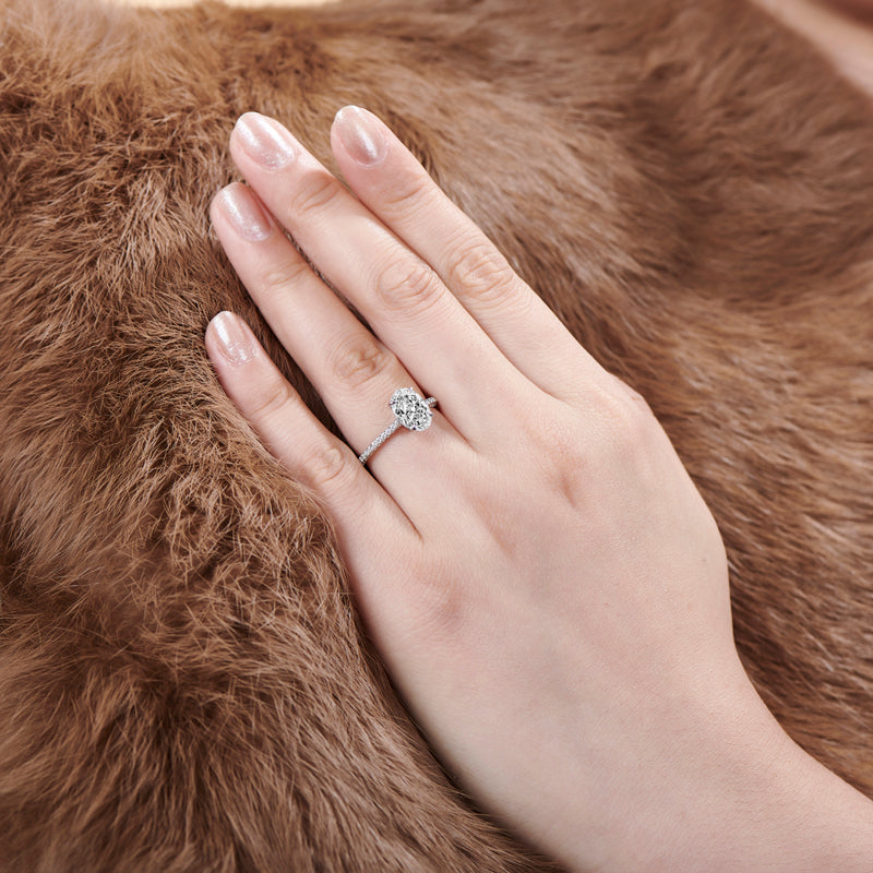 Maxine 10x7mm Oval CZ Engagement Ring | 2.2ct | 925 Sterling Silver