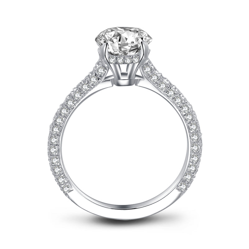 Maxine 10x7mm Oval CZ Engagement Ring | 2.2ct | 925 Sterling Silver