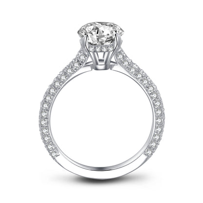Maxine 10x7mm Oval CZ Engagement Ring | 2.2ct | 925 Sterling Silver