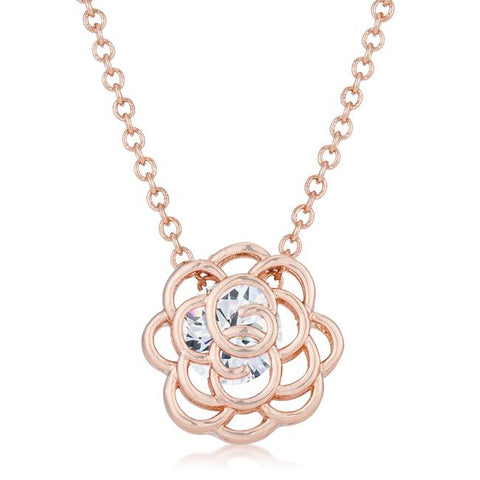 Maya Rose Drop CZ Rose Goldtone Necklace - Beloved Sparkles
