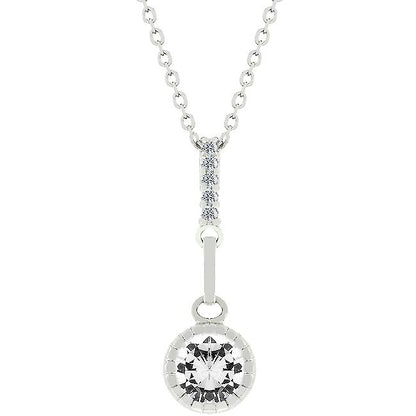 Maypo 8mm Clear Round Drop Pendant | 2ct