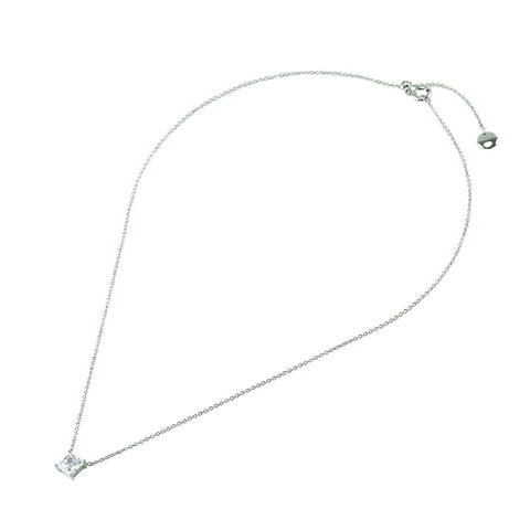 Meg Princess CZ Silver Pendant Necklace – 6mm | 1ct - Beloved Sparkles