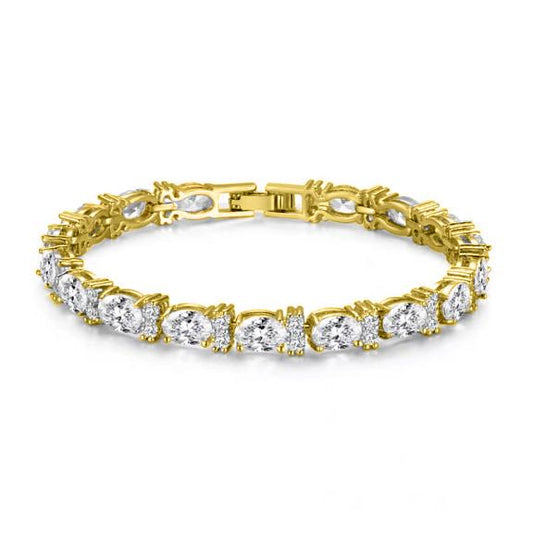 Melanie 7mm Oval CZ GoldTennis Bracelet | 7in
