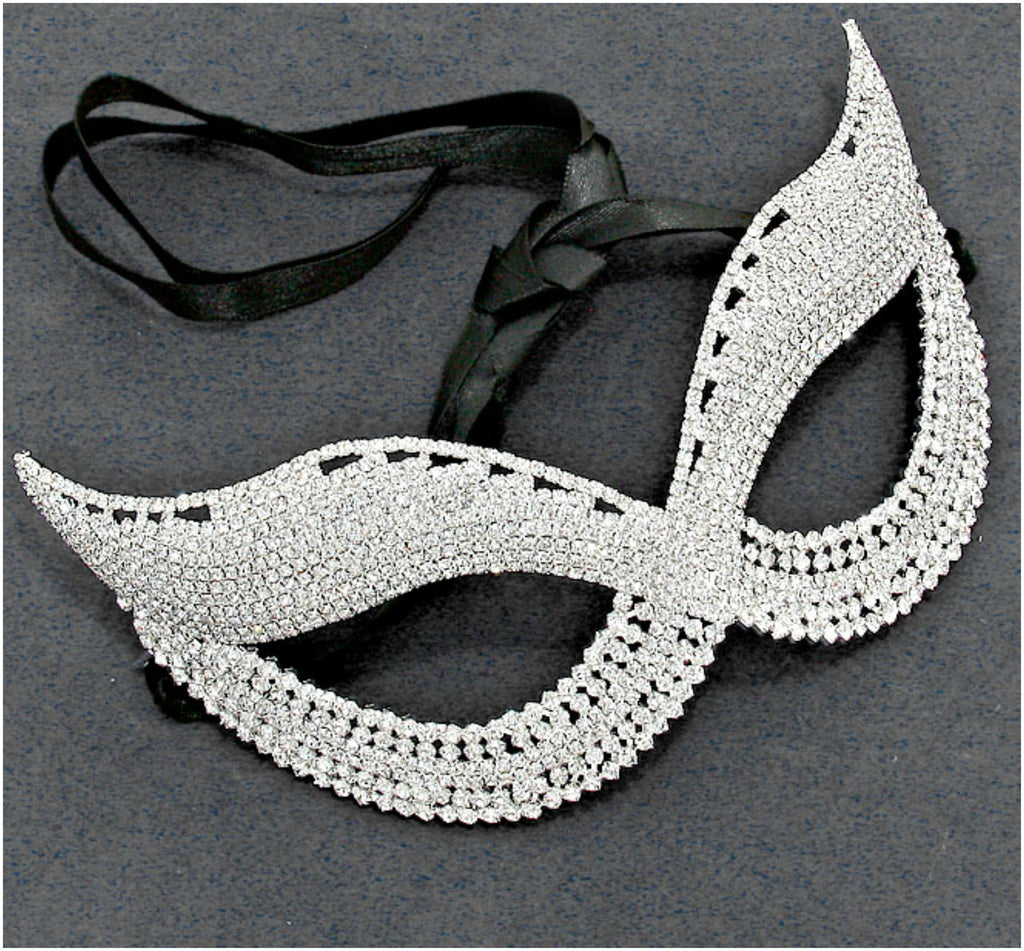 Melia Cluster Cat Eye Masquerade Mask | Silver | Crystal - Beloved Sparkles
 - 1