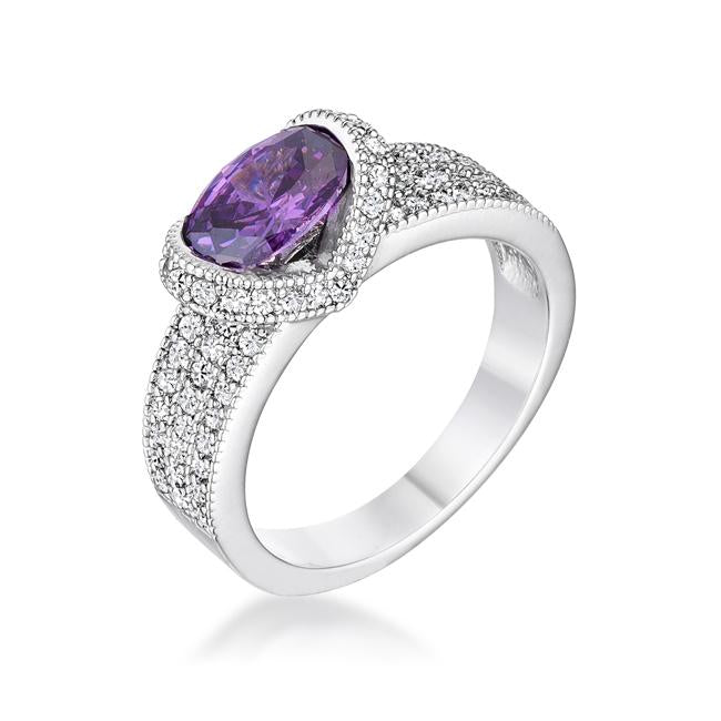 Melora Amethyst Oval CZ Cocktail Ring | 3.5ct