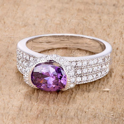 Melora Amethyst Oval CZ Cocktail Ring | 3.5ct