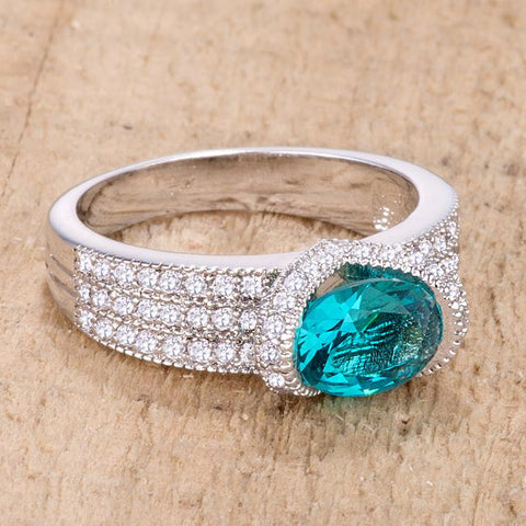 Melora Aqua Oval CZ Cocktail Ring | 3.5ct