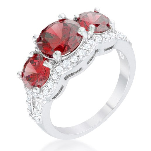 Merion 8mm Three CZ Round Stone Ring  | 6.8ct