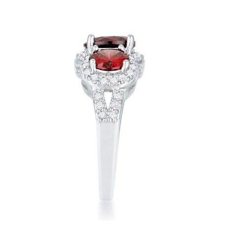 Merion Three Garnet Red Round Stone Trio Ring  | 6.8ct