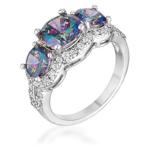 Merion Three Mystic Round Stone Trio Ring  | 6.8ct